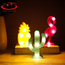 Load image into Gallery viewer, 1Pcs LED Mini Night Lights Flamingo Pineapple Cactus Style Lights Festival Party Decorations Kids Baby Shower Gift