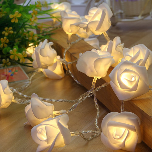 1.5M 10led Garland AA Battery LED Rose Christmas Lights Holiday String Lights Valentine Wedding Decoration Flower Bulbs LED Lamp