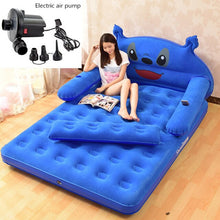 Load image into Gallery viewer, Folding Inflatable Bed Sofa Double Men Soft Cameretta Beds Living Room Furniture Anti-leakage Cartoon Cute Bedroom Muebles