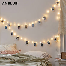 Load image into Gallery viewer, ANBLUB 1M 2M 3M 5M Photo Clip LED String Lights Fairy Garland Battery Operated For Outdoor Christmas Party Wedding Decoration