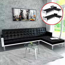 Load image into Gallery viewer, vidaXL Modern Folding Adjustable corner sofa with sleeping function imitation leather black For Living Room Sofa