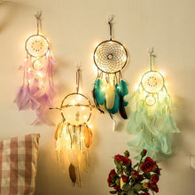 Load image into Gallery viewer, LED Illumination Dream Catcher Wind Chimes Decoration Light String Chambre Enfant Dromenvanger Campanula Ornaments Wall Hanging