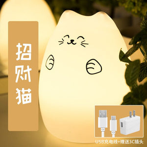 Lampe enfant chambre chevet Night Light for Kids Baby Cute Cat Change Color in Water Toys Led Cat Silicon Lamp Cat Lamp Holiday