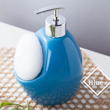 Load image into Gallery viewer, Wourmth  Ceramic soap dispenser bath room lotion bottle colored glaze ceramic container Emulsion bottle Shower bottle Press