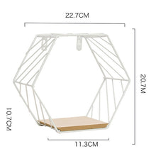 Load image into Gallery viewer, Nordic Style Iron Hexagonal Grid Wall Shelf Combination Wall Hanging Geometric Figure for Wall Decoration Living Room Bedroom