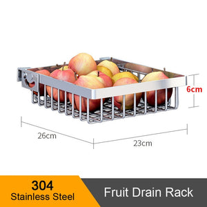 304 Stainless Steel Kitchen Shelf Rack Drying Drain Storage Holders Kitchen Plate Dish Cutlery Cup Drain Rack Kitchen Organizer