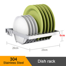 Load image into Gallery viewer, 304 Stainless Steel Kitchen Shelf Rack Drying Drain Storage Holders Kitchen Plate Dish Cutlery Cup Drain Rack Kitchen Organizer