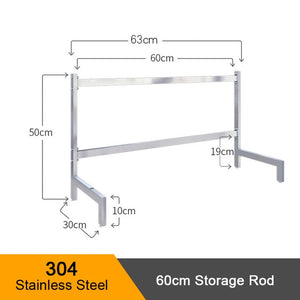 304 Stainless Steel Kitchen Shelf Rack Drying Drain Storage Holders Kitchen Plate Dish Cutlery Cup Drain Rack Kitchen Organizer