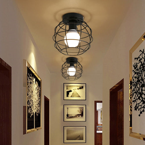 Lamp Cover Shades Nordic creative retro lampshade Vintage Ceiling Lights Corridor Entrance Balcony Living Room iron Art Lights