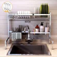 Load image into Gallery viewer, 304 Stainless Steel Kitchen Shelf Rack Drying Drain Storage Holders Kitchen Plate Dish Cutlery Cup Drain Rack Kitchen Organizer